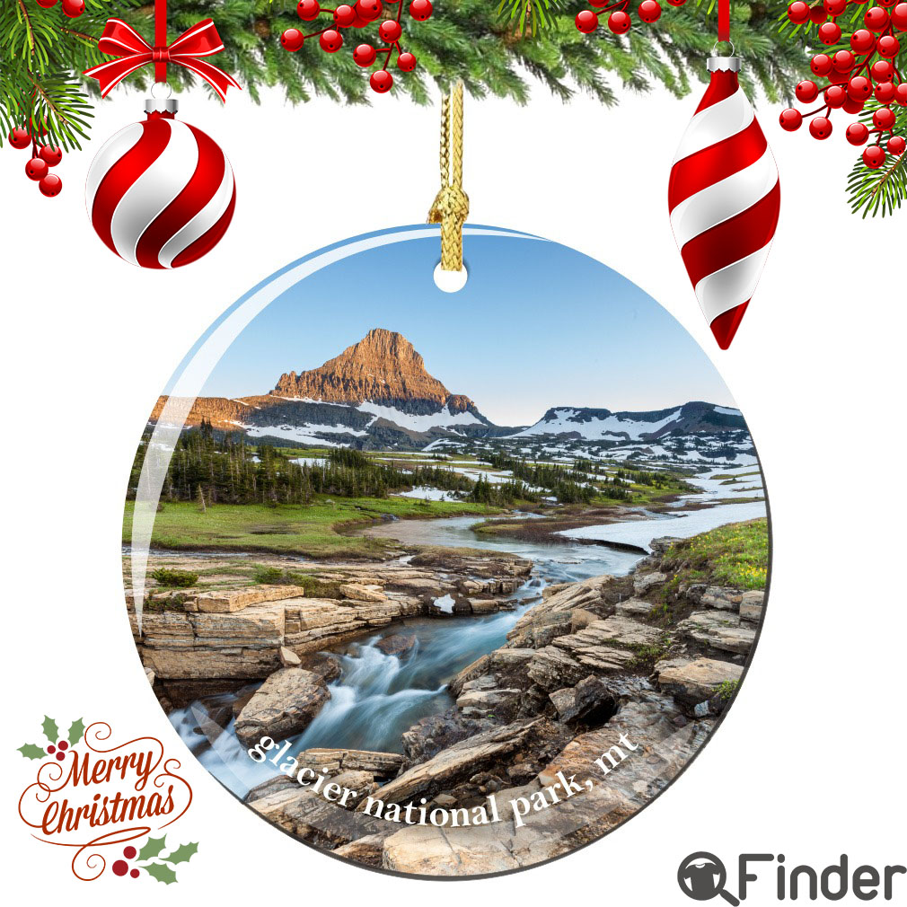Glacier National Park Christmas Ornament Porcelain Glacier National Park Christmas Ornament Porcelain