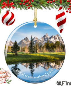 Grand Teton National Park Christmas Ornament Porcelain