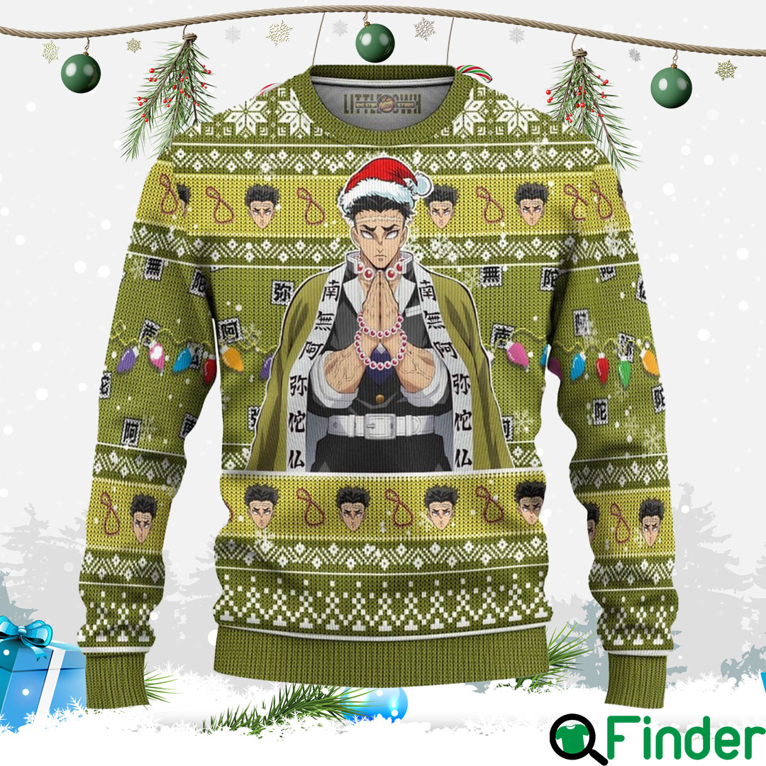 Gyomei Demon Slayer Ugly Christmas Hoodie Sweater Gyomei Demon Slayer Ugly Christmas Hoodie Sweater
