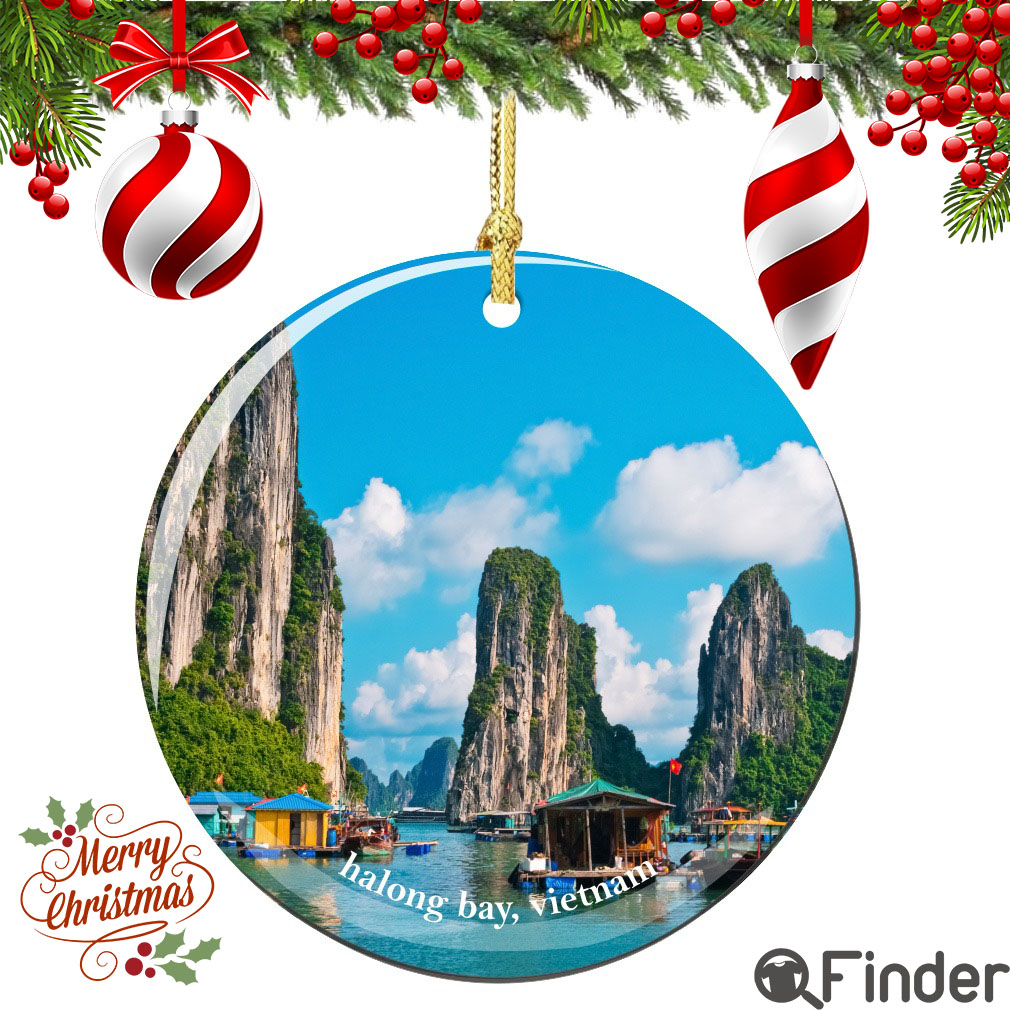 Halong Bay Vietnam Christmas Ornament Porcelain Halong Bay Vietnam Christmas Ornament Porcelain
