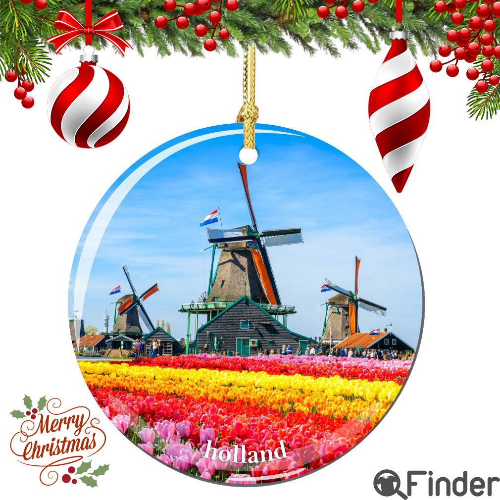 Holland Christmas Ornament Porcelain Double Sided Holland Christmas Ornament Porcelain Double Sided