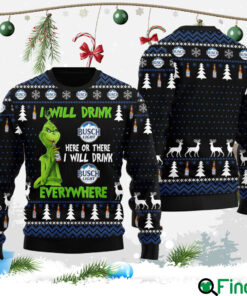 I Will Drink Busch Light Everywhere Christmas Ugly Sweater