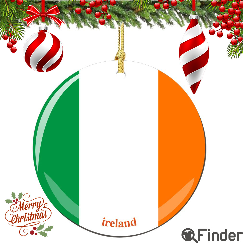 Irish Flag Porcelain Christmas Ornament Irish Flag Porcelain Christmas Ornament