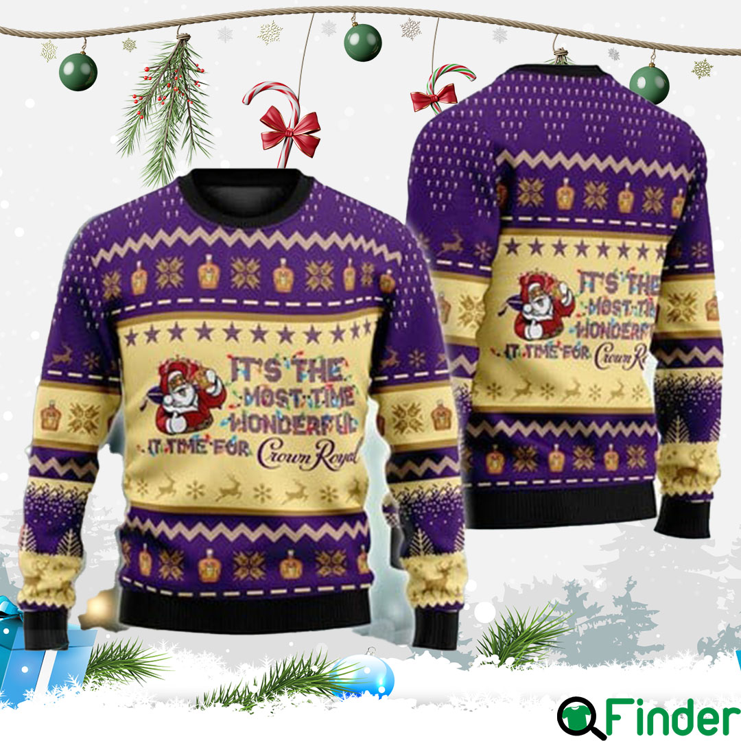 It's Time For Crown Royal Everywhere Ugly Christmas Sweater It's Time For Crown Royal Everywhere Ugly Christmas Sweater