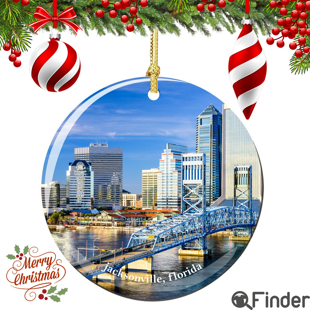 Jacksonville Florida Christmas Ornament Porcelain Jacksonville Florida Christmas Ornament Porcelain