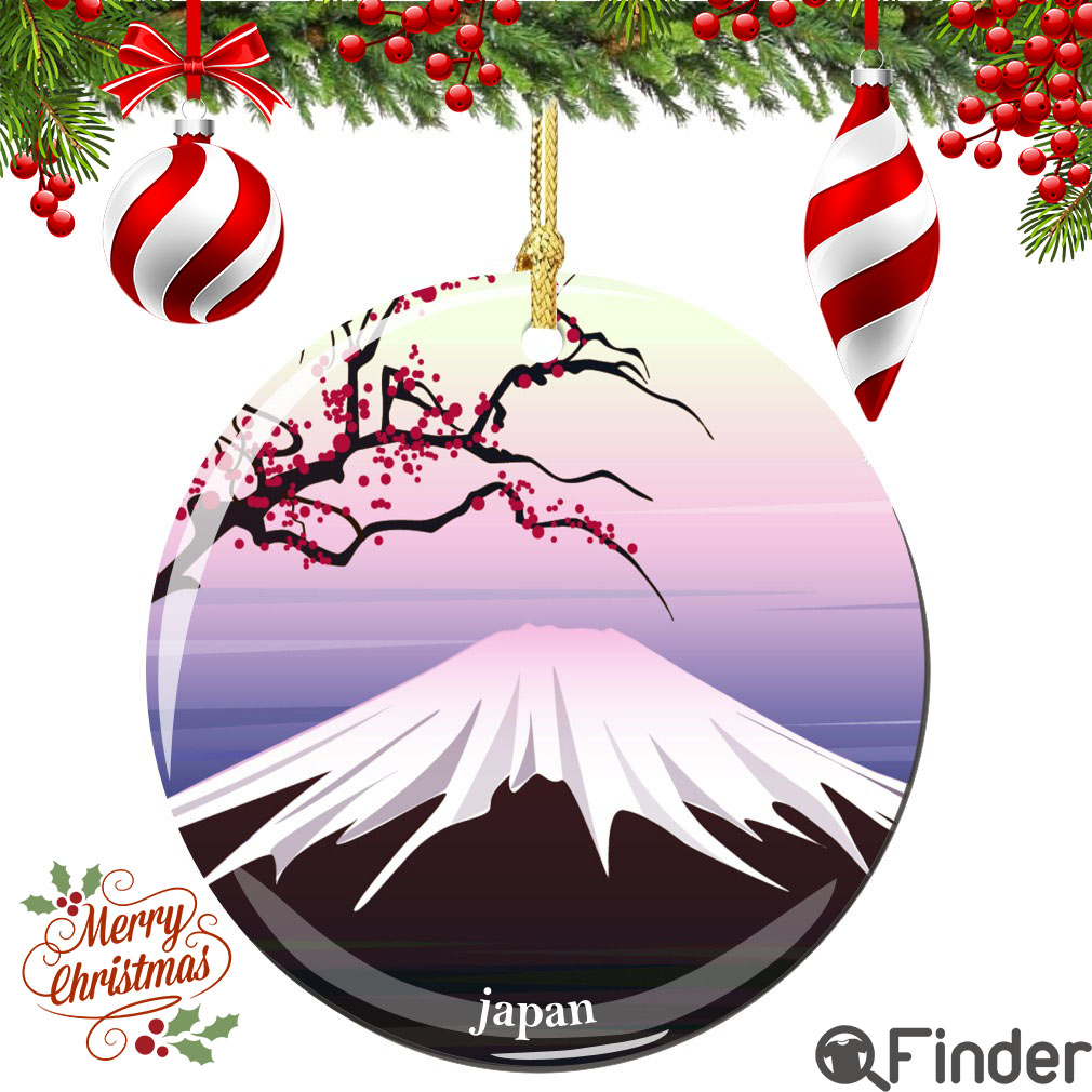 Japan Mount Fuji Porcelain Christmas Ornament Japan Mount Fuji Porcelain Christmas Ornament