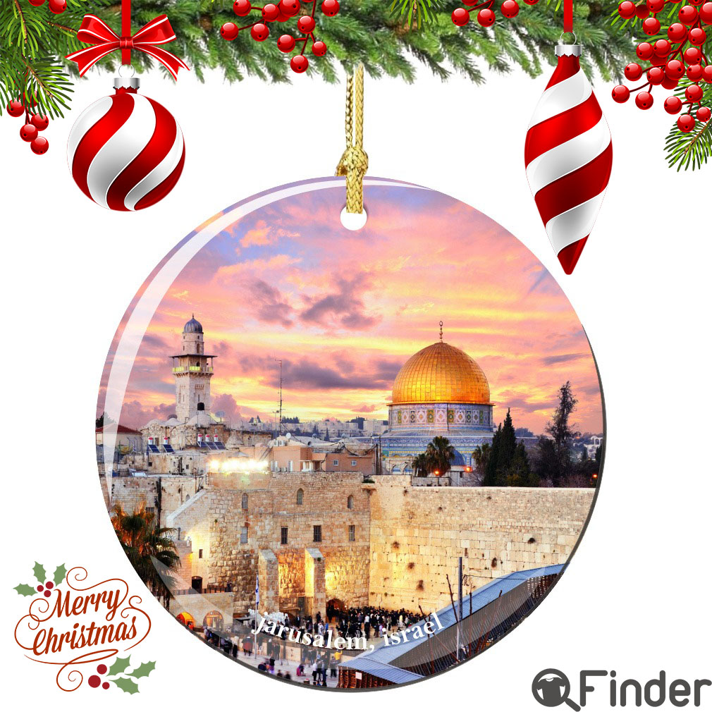 Jerusalem Israel Christmas Ornament Porcelain Jerusalem Israel Christmas Ornament Porcelain
