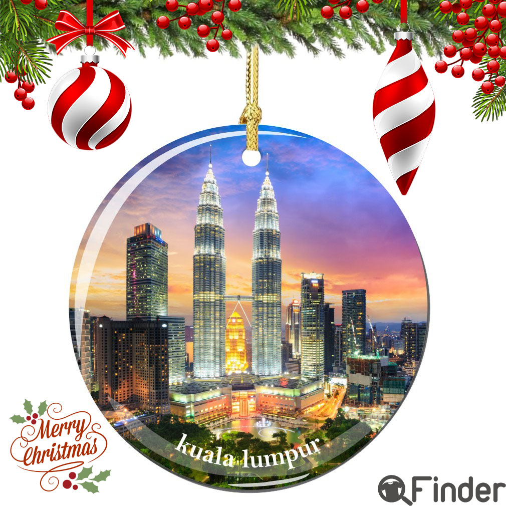 Kuala Lumpur Christmas Ornament Porcelain Double Sided Kuala Lumpur Christmas Ornament Porcelain Double Sided