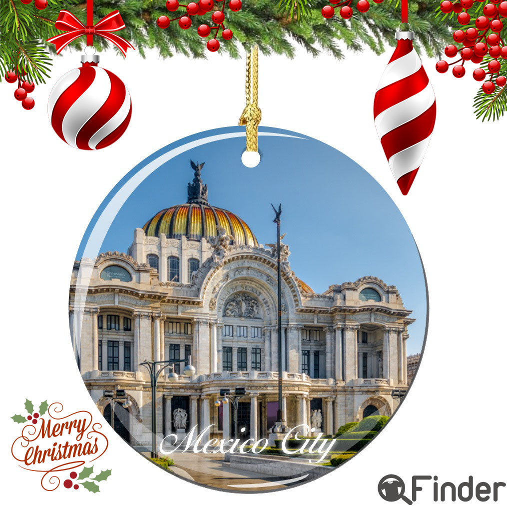 Mexico City Christmas Ornament Porcelain Double Sided Mexico City Christmas Ornament Porcelain Double Sided