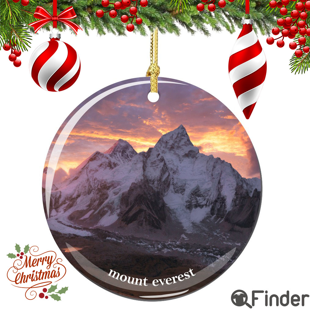 Mount Everest Christmas Ornament Porcelain Double Sided Mount Everest Christmas Ornament Porcelain Double Sided