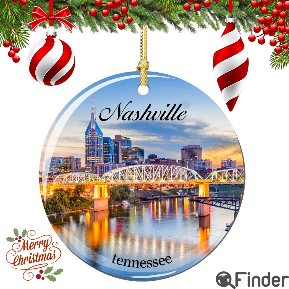 Nashville Christmas Ornament Porcelain Double Sided Nashville Christmas Ornament Porcelain Double Sided