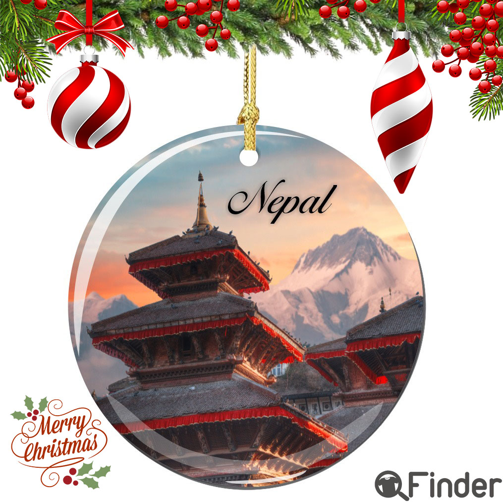 Nepal Christmas Ornament Porcelain Double Sided Nepal Christmas Ornament Porcelain Double Sided