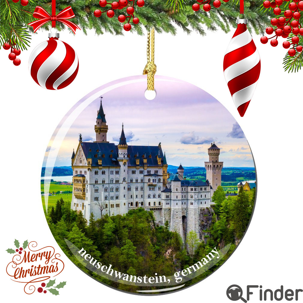 Neuschwanstein Germany Christmas Ornament Porcelain Neuschwanstein Germany Christmas Ornament Porcelain