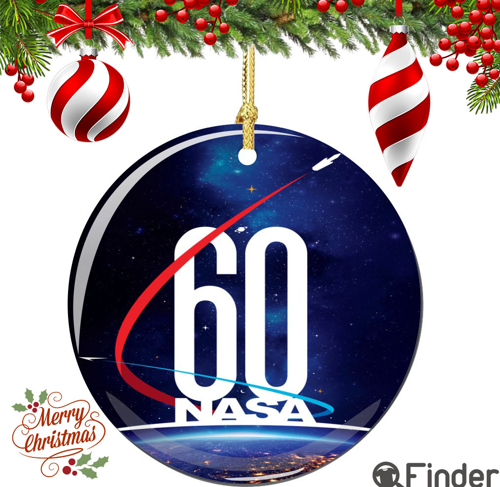 Officially Licensed NASA 60 Years Anniversary Christmas Ornament Porcelain Officially Licensed NASA 60 Years Anniversary Christmas Ornament Porcelain