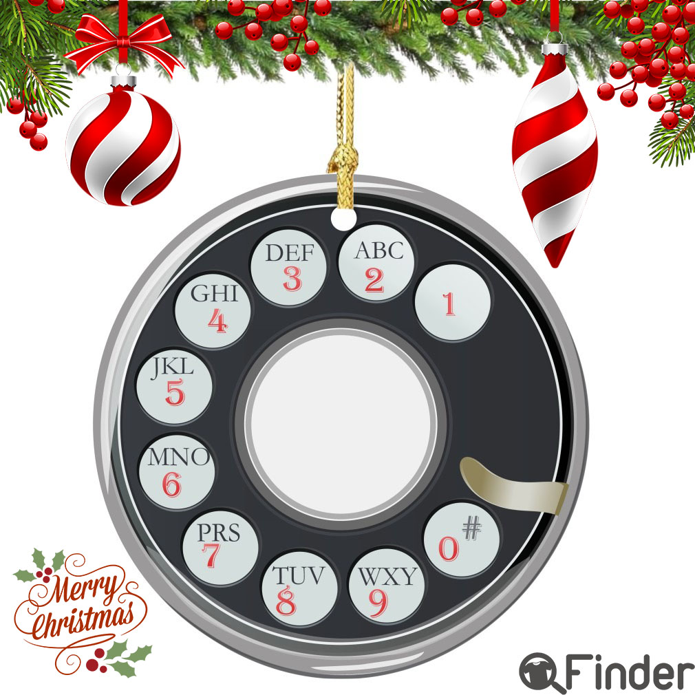 Old Fashion Rotary Phone Christmas Ornament Porcelain Double Sided Old Fashion Rotary Phone Christmas Ornament Porcelain Double Sided