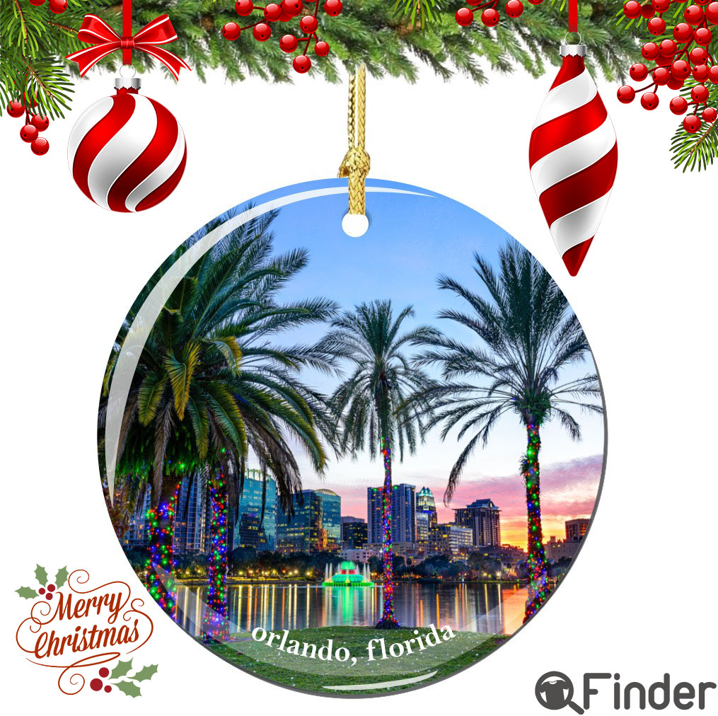 Orlando Christmas Ornament Porcelain Double Sided Orlando Christmas Ornament Porcelain Double Sided