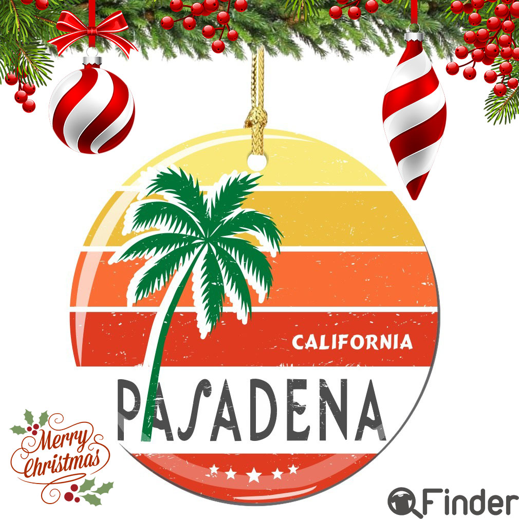Pasadena California Christmas Ornament Porcelain Double Sided Pasadena California Christmas Ornament Porcelain Double Sided