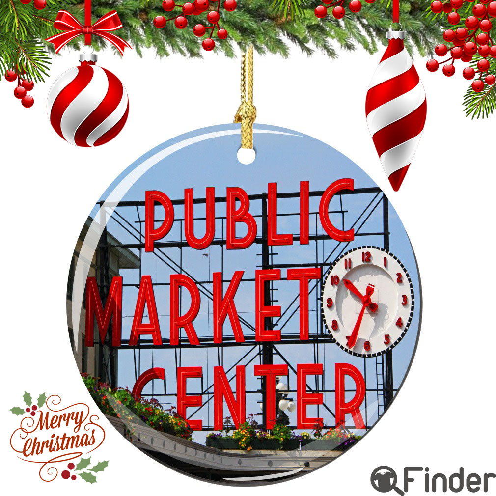 Pike Place Market in Seattle Porcelain Christmas Ornament Pike Place Market in Seattle Porcelain Christmas Ornament