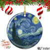 Starry Night Porcelain Christmas Ornament