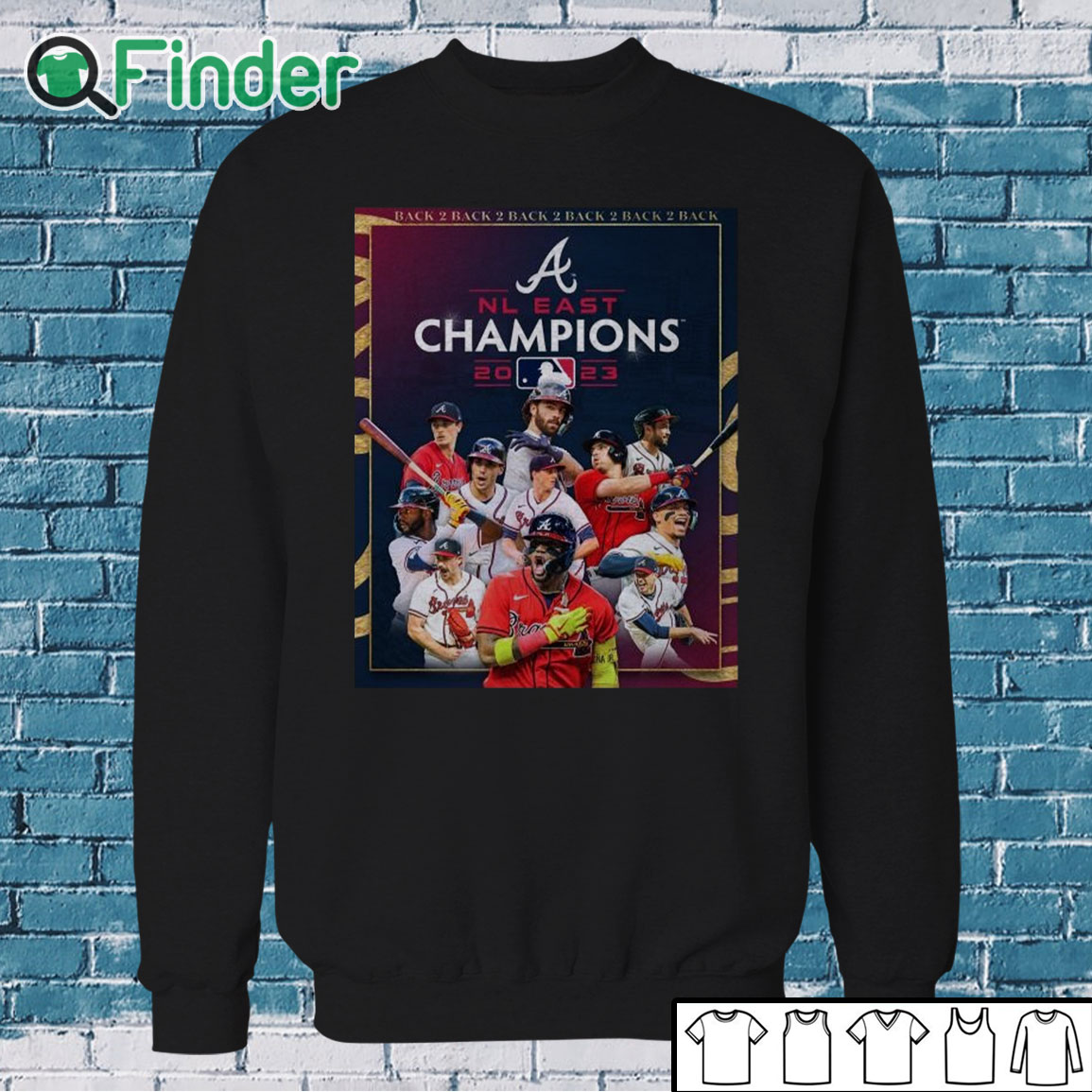 Sweatshirt Atlanta Braves Back 5 Back NL East Division Champions Shirt Sweatshirt Atlanta Braves Back 5 Back NL East Division Champions Shirt