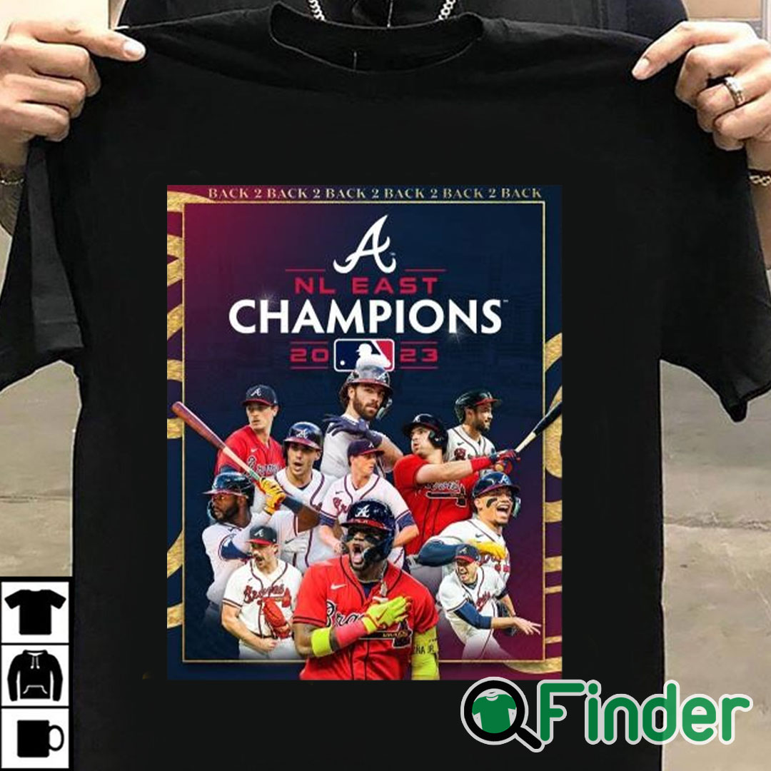 T shirt black Atlanta Braves Back 5 Back NL East Division Champions Shirt T shirt black Atlanta Braves Back 5 Back NL East Division Champions Shirt