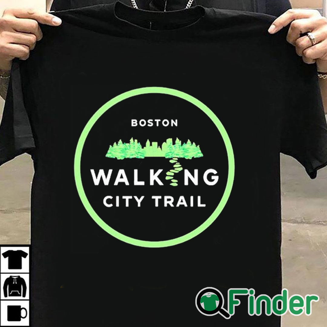 T shirt black Boston Walking City Trail Shirt T shirt black Boston Walking City Trail Shirt