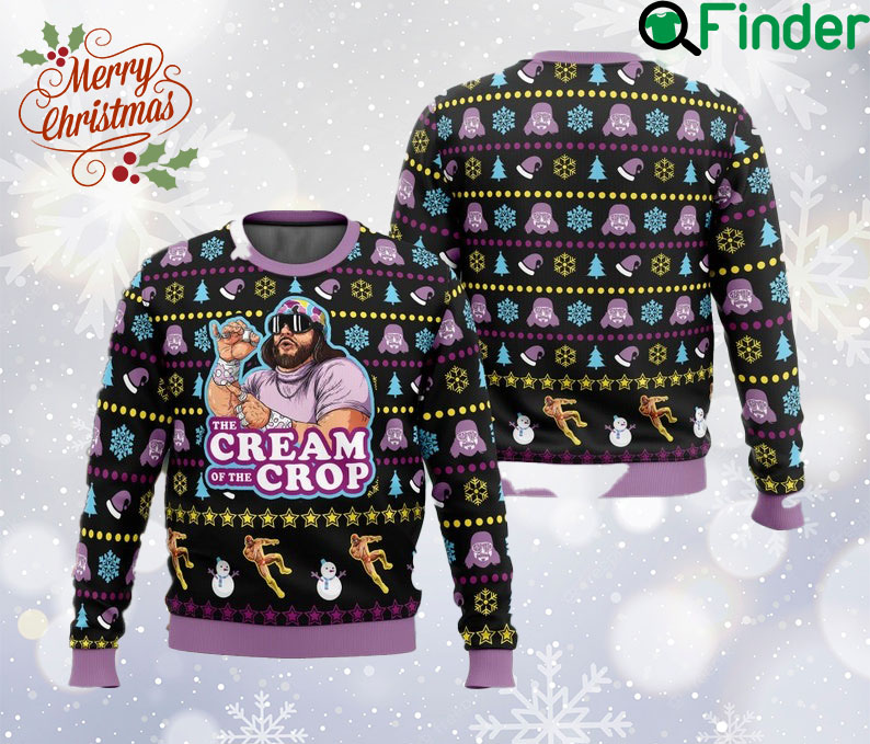 The Cream of the Crop Ugly Christmas Sweater, Macho Man Randy Savage Sweatshirt, WWF All Over Print Sweater, Funny Xmas Gift, Gift For Fan The Cream of the Crop Ugly Christmas Sweater, Macho Man Randy Savage Sweatshirt, WWF All Over Print Sweater, Funny Xmas Gift, Gift For Fan