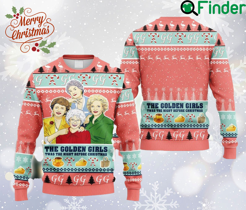 The Golden Girl Pink Ugly Christmas Sweater, Golden Girls Sweatshirt, Golden Girls TV Show Ugly All Over Print Sweater The Golden Girl Pink Ugly Christmas Sweater, Golden Girls Sweatshirt, Golden Girls TV Show Ugly All Over Print Sweater