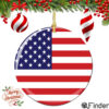 USA Flag Christmas Ornament Porcelain