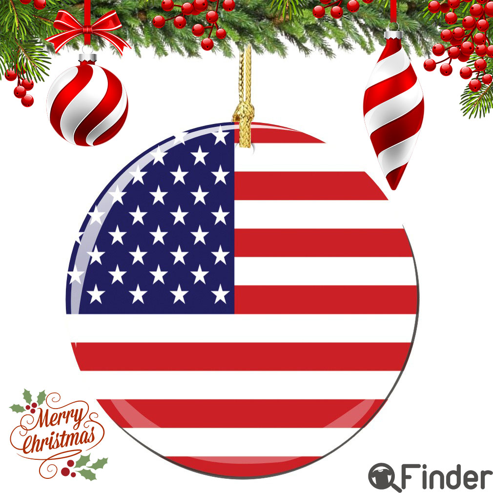 USA Flag Christmas Ornament Porcelain USA Flag Christmas Ornament Porcelain