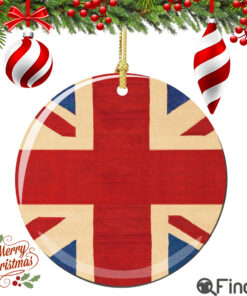 Union Jack Christmas Ornament Porcelain