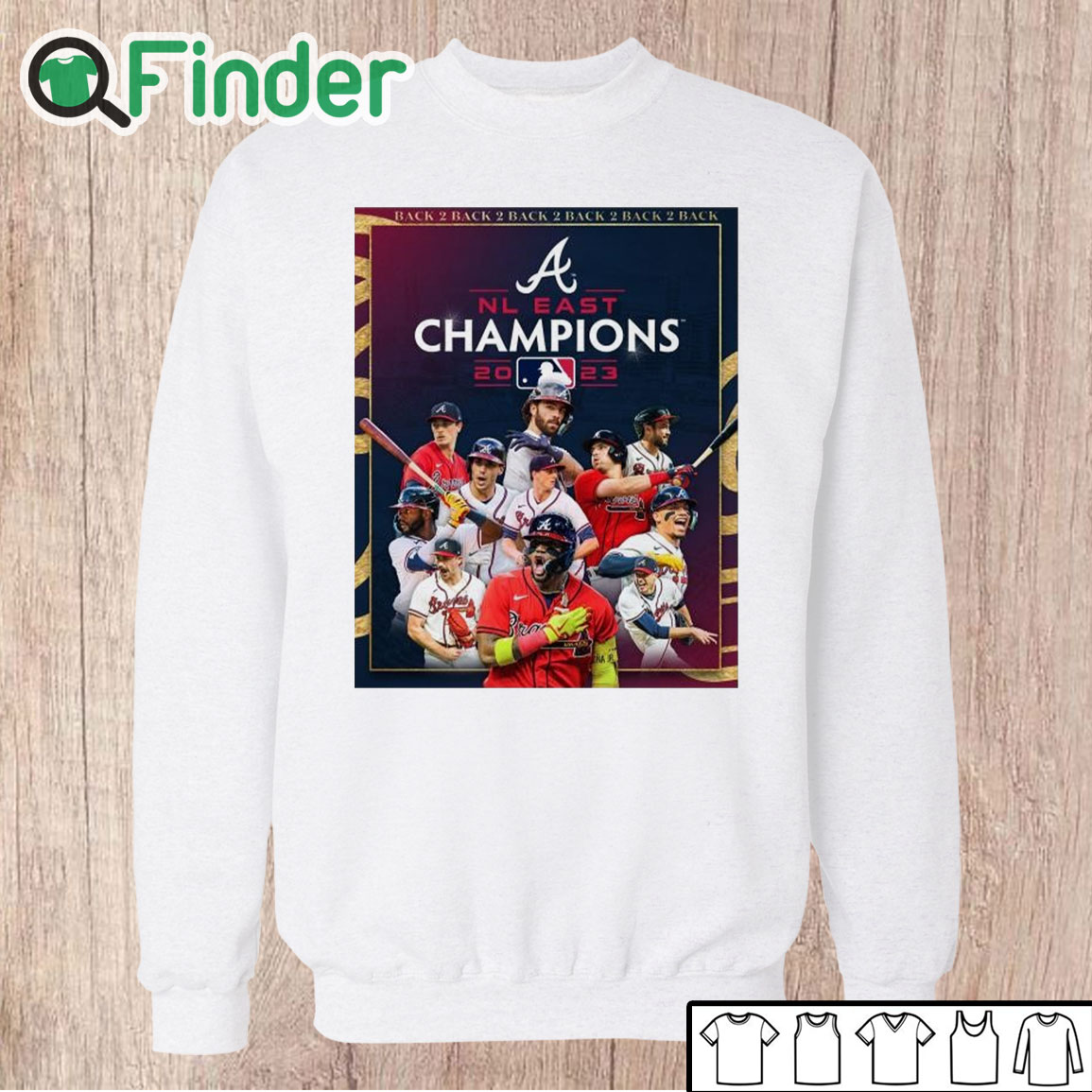 Unisex Sweatshirt Atlanta Braves Back 5 Back NL East Division Champions Shirt Unisex Sweatshirt Atlanta Braves Back 5 Back NL East Division Champions Shirt