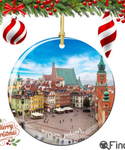 Warsaw Poland Christmas Ornament Porcelain