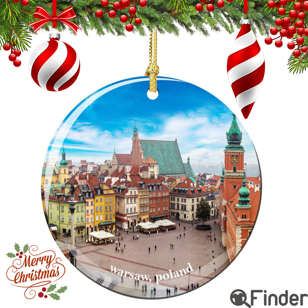 Warsaw Poland Christmas Ornament Porcelain Warsaw Poland Christmas Ornament Porcelain