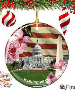 Washington DC Collage Porcelain Christmas Ornament