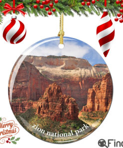 Zion National Park Christmas Ornament Porcelain Double Sided