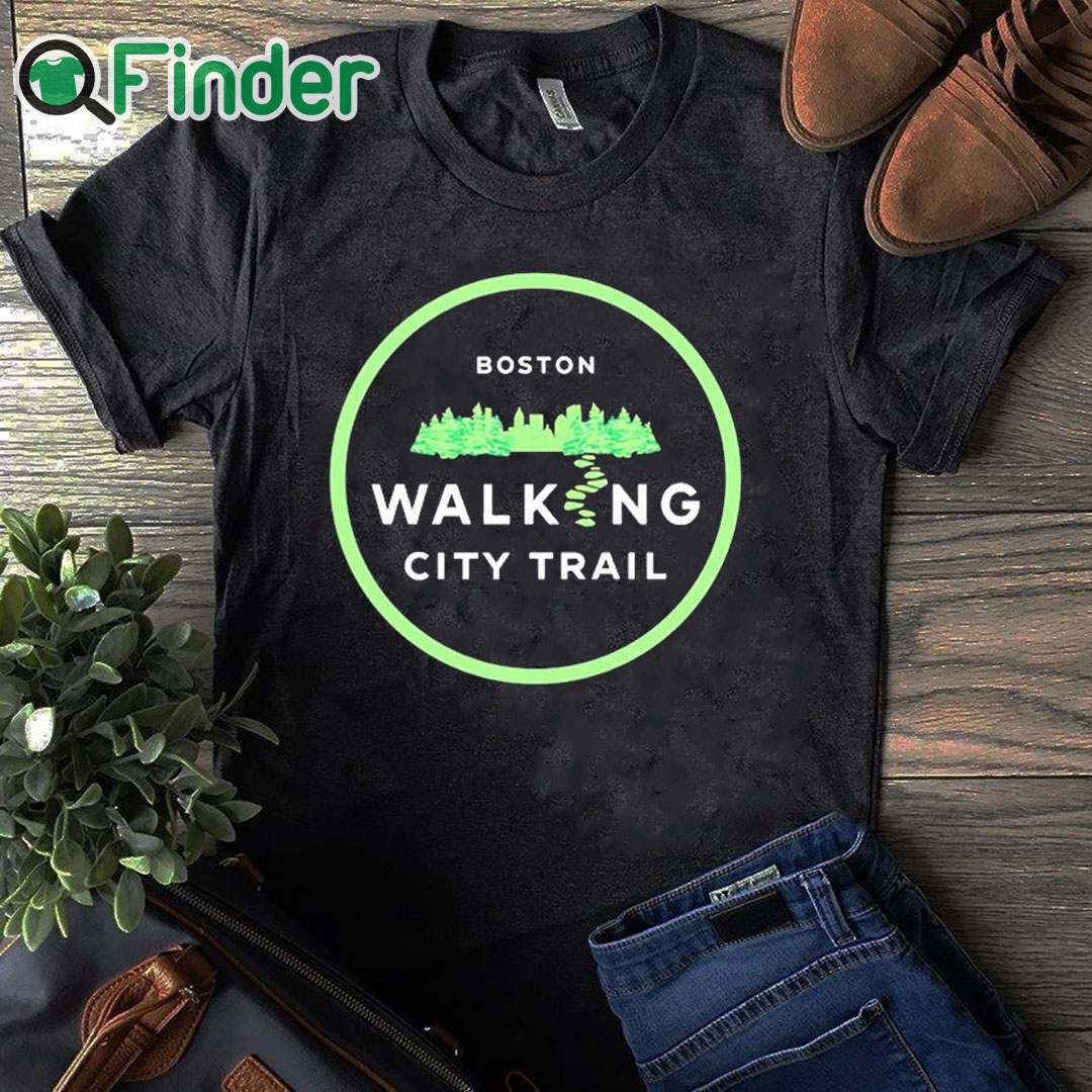 black T shirt Boston Walking City Trail Shirt black T shirt Boston Walking City Trail Shirt