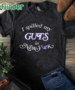 black T shirt I Spilled My Guts In New York Shirt