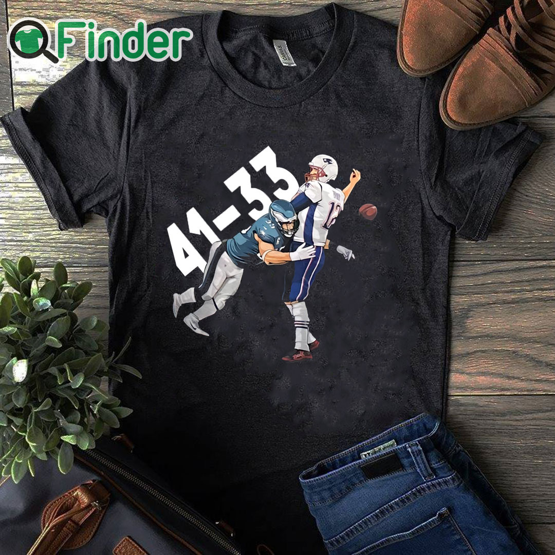 black T shirt Tom Brady Philadelphia Eagles 41 New England Patriots 33 Shirt black T shirt Tom Brady Philadelphia Eagles 41 New England Patriots 33 Shirt