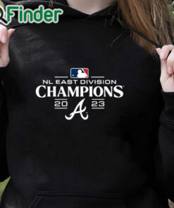 black hoodie Atlanta Braves 2023 NL East Division Champions Logo Shirt