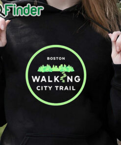 black hoodie Boston Walking City Trail Shirt