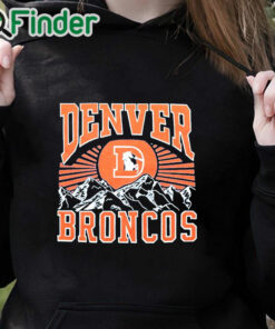 black hoodie Denver Broncos Mountains T Shirt