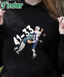 black hoodie Tom Brady Philadelphia Eagles 41 New England Patriots 33 Shirt
