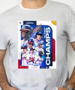 white Shirt Atlanta Braves NL East Division Champions 2023 Postseason Clinched Shirt