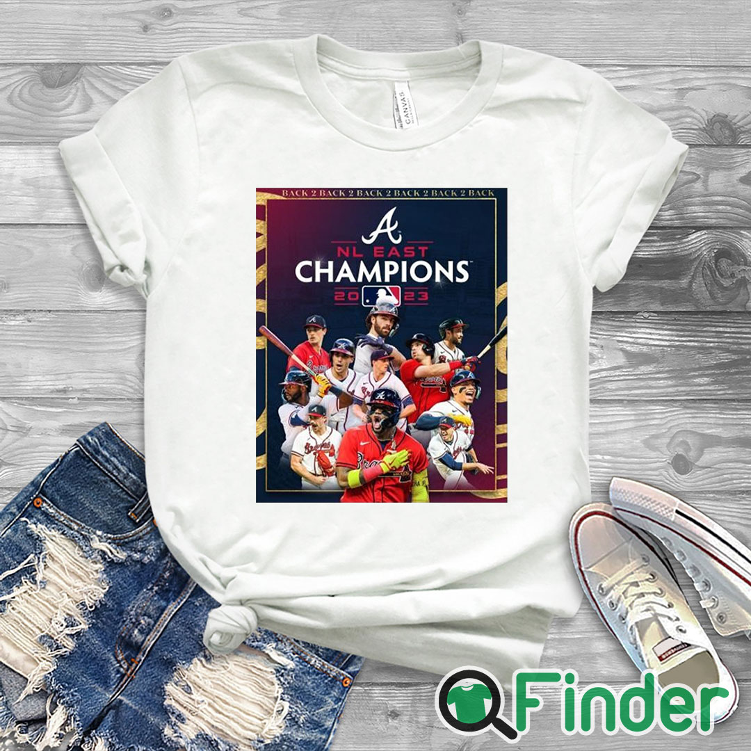 white T shirt Atlanta Braves Back 5 Back NL East Division Champions Shirt white T shirt Atlanta Braves Back 5 Back NL East Division Champions Shirt
