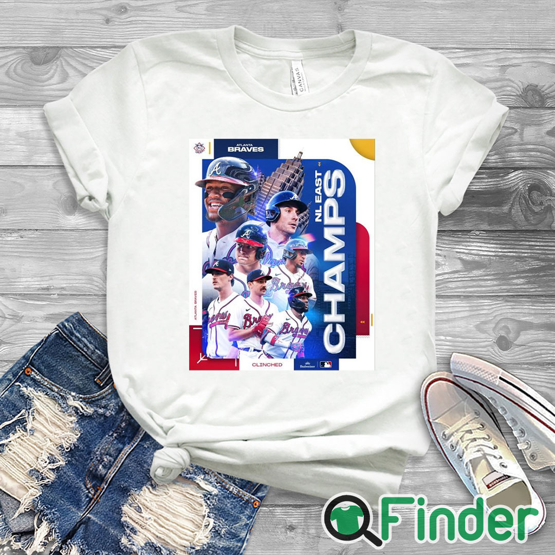 white T shirt Atlanta Braves NL East Division Champions 2023 Postseason Clinched Shirt white T shirt Atlanta Braves NL East Division Champions 2023 Postseason Clinched Shirt