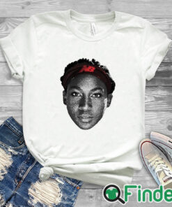 white T shirt Coco Gauff Face Call Me Champion Shirt