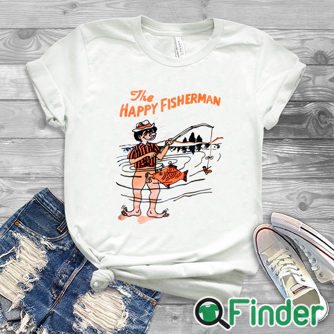 white T shirt The Happy Fisherman Shirt white T shirt The Happy Fisherman Shirt