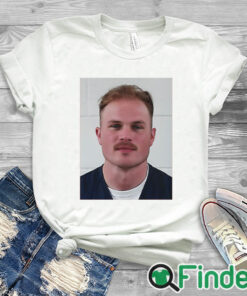 white T shirt Zach Bryan Mugshot Shirt