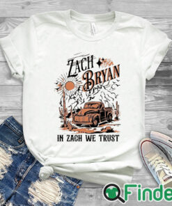 white T shirt Zach Bryan Mugshot in Zach we trust 2023 Shirt